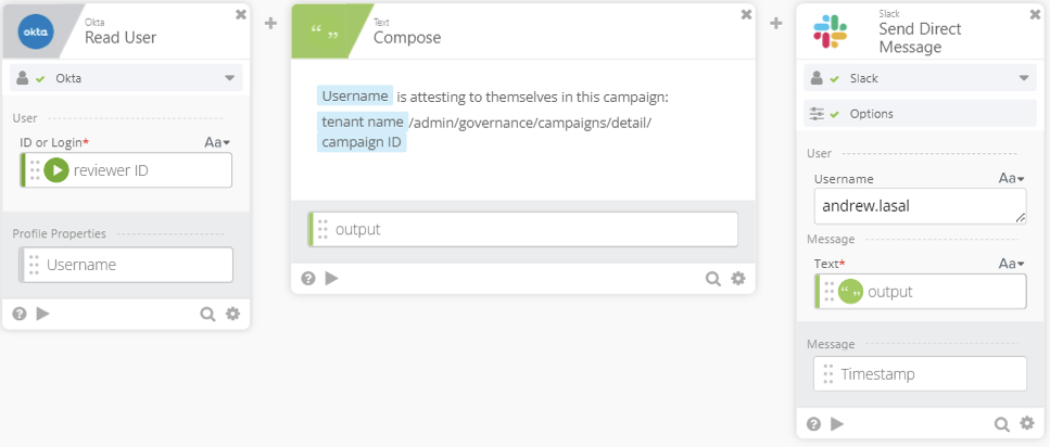 link myself via Slack message