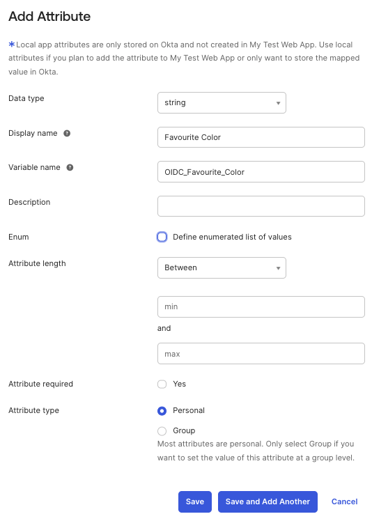 App Custom Attribute