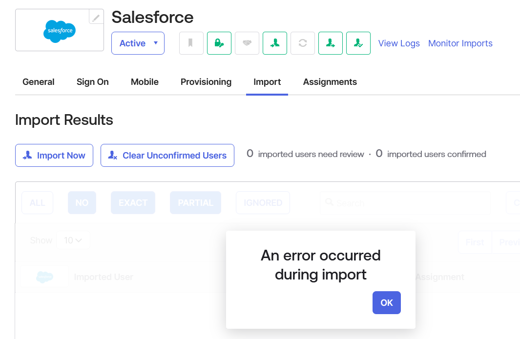 Salesforce Import Error