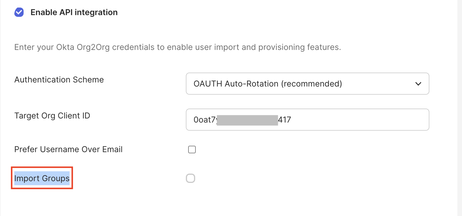 Import Groups Option