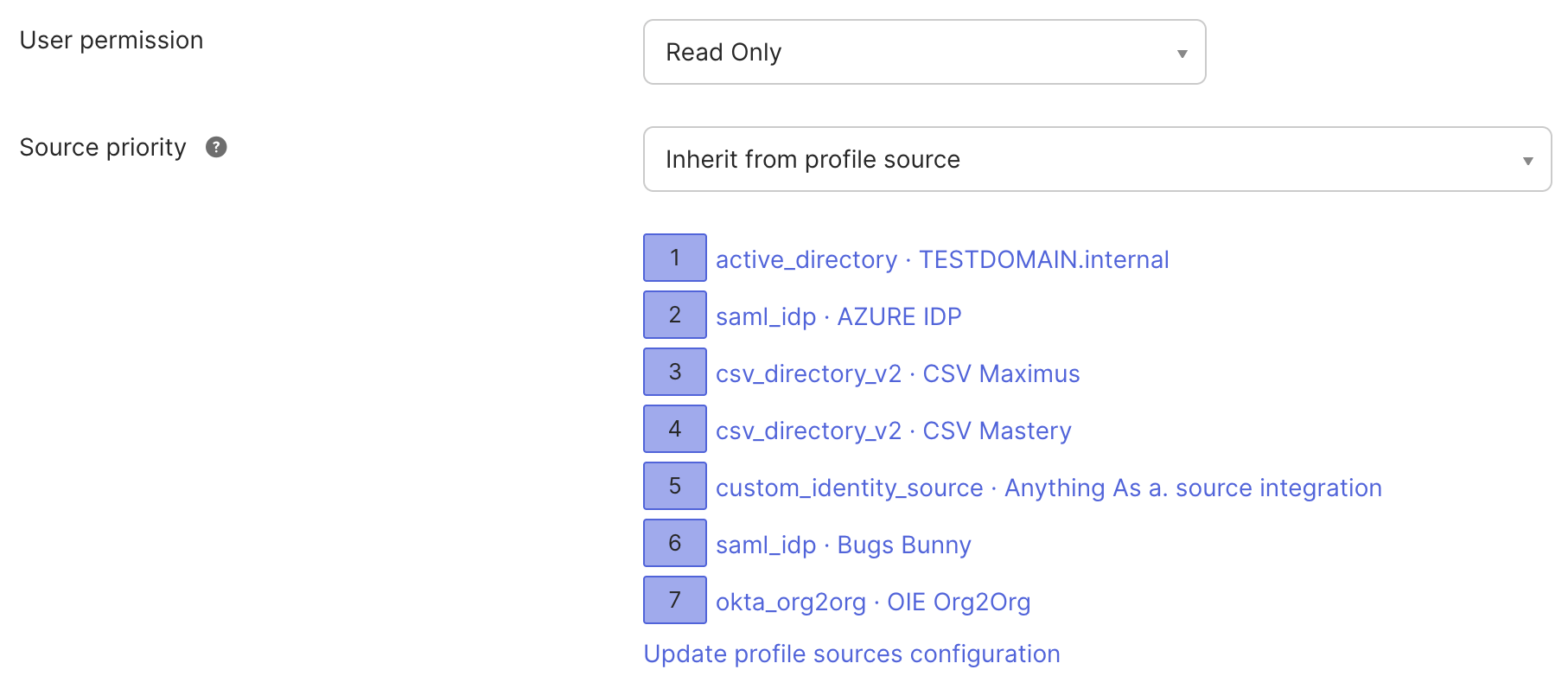 Source Priority