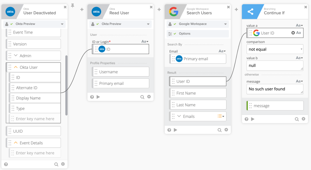 Okta ID to Google ID error