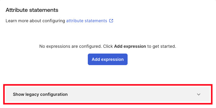 Show legacy configuration