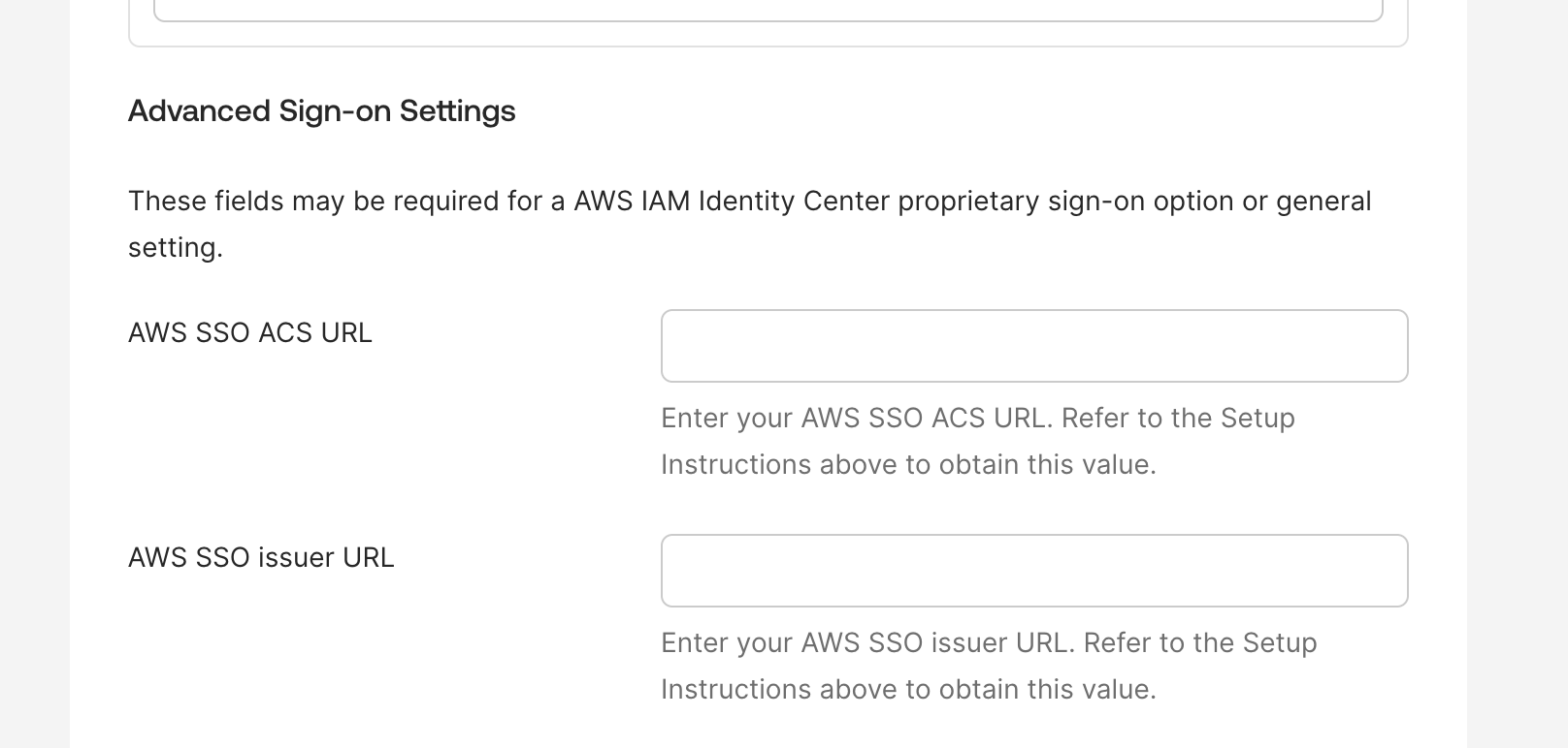 Advanced Sign-on Settings