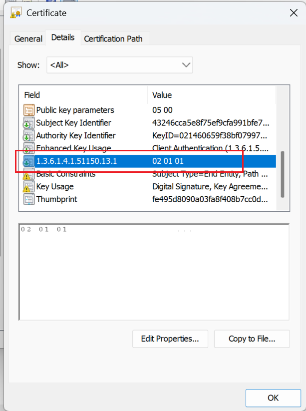 Okta CA issued Certificate