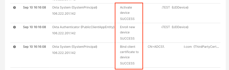 Successful Device Registration