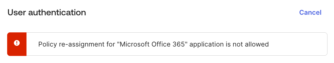 Policy Re-Assignment Error