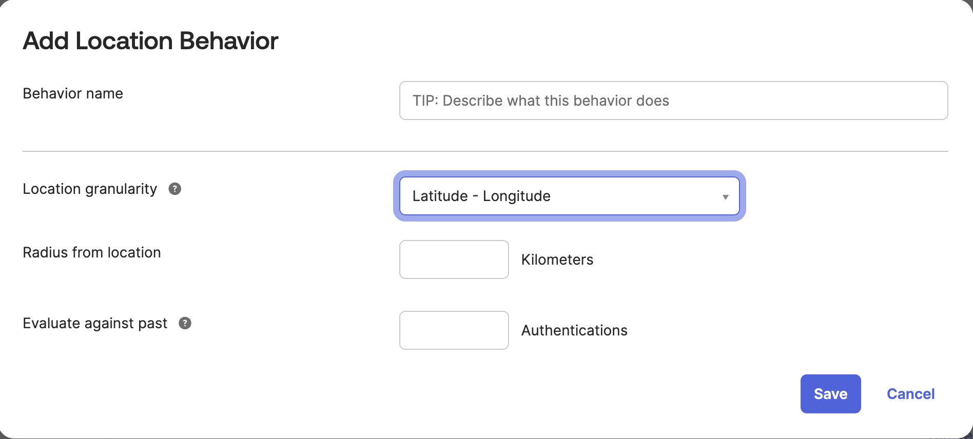 Add Location Behavior