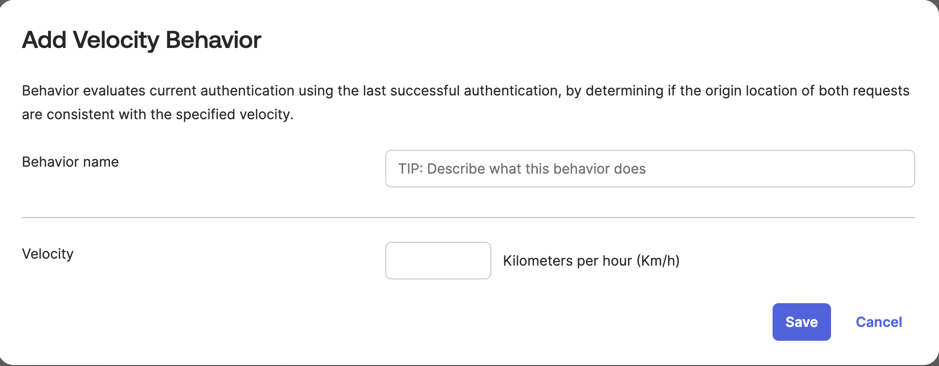 Add Velocity Behavior