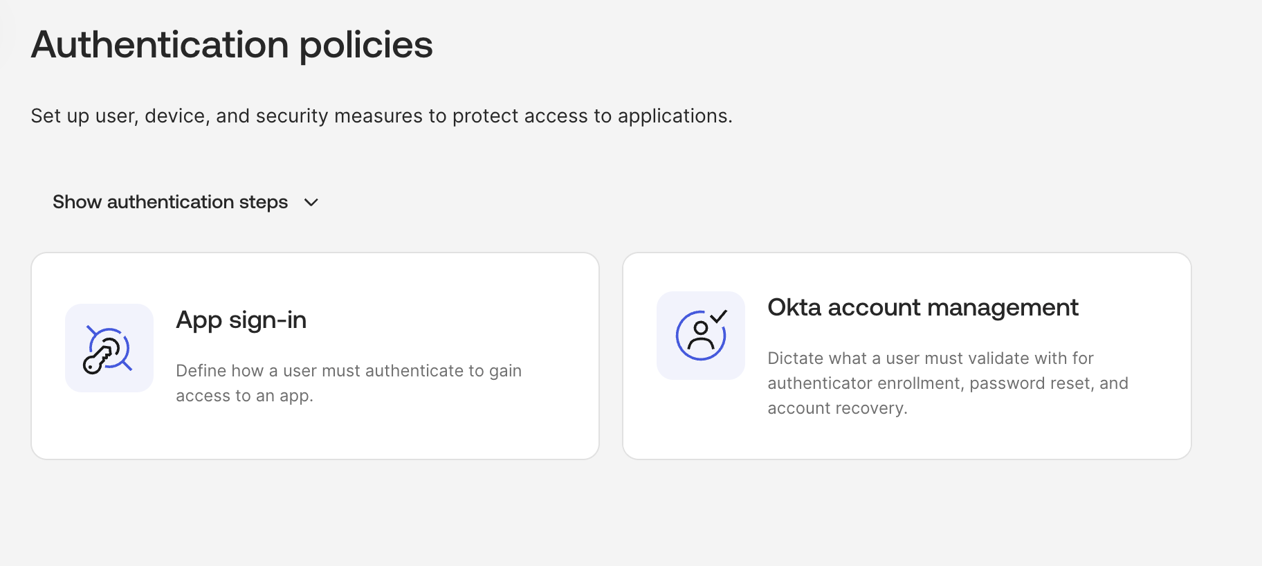 Authentication policies