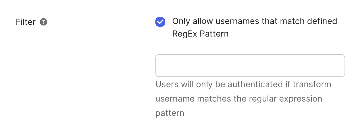 Only allow usernames that match defined RegEx Pattern