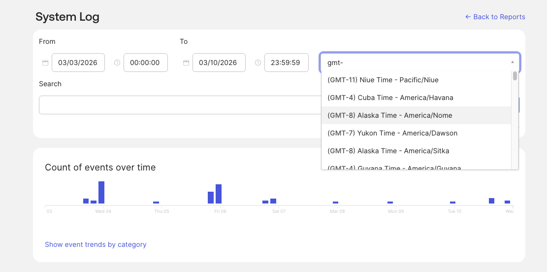 Okta Support - How to Select Time Zone Within the Okta System Log