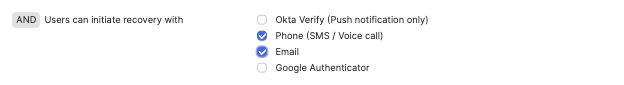 AND Users can initiate recovery with