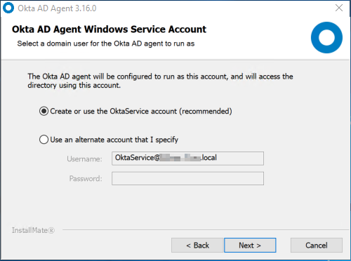 Okta AD Agent Windows Service Account
