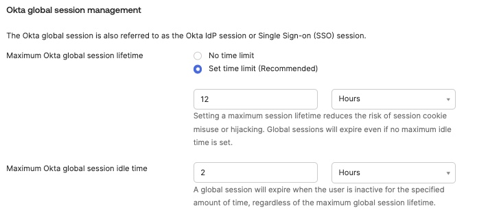 Okta global session management