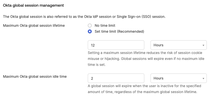 Okta global session management