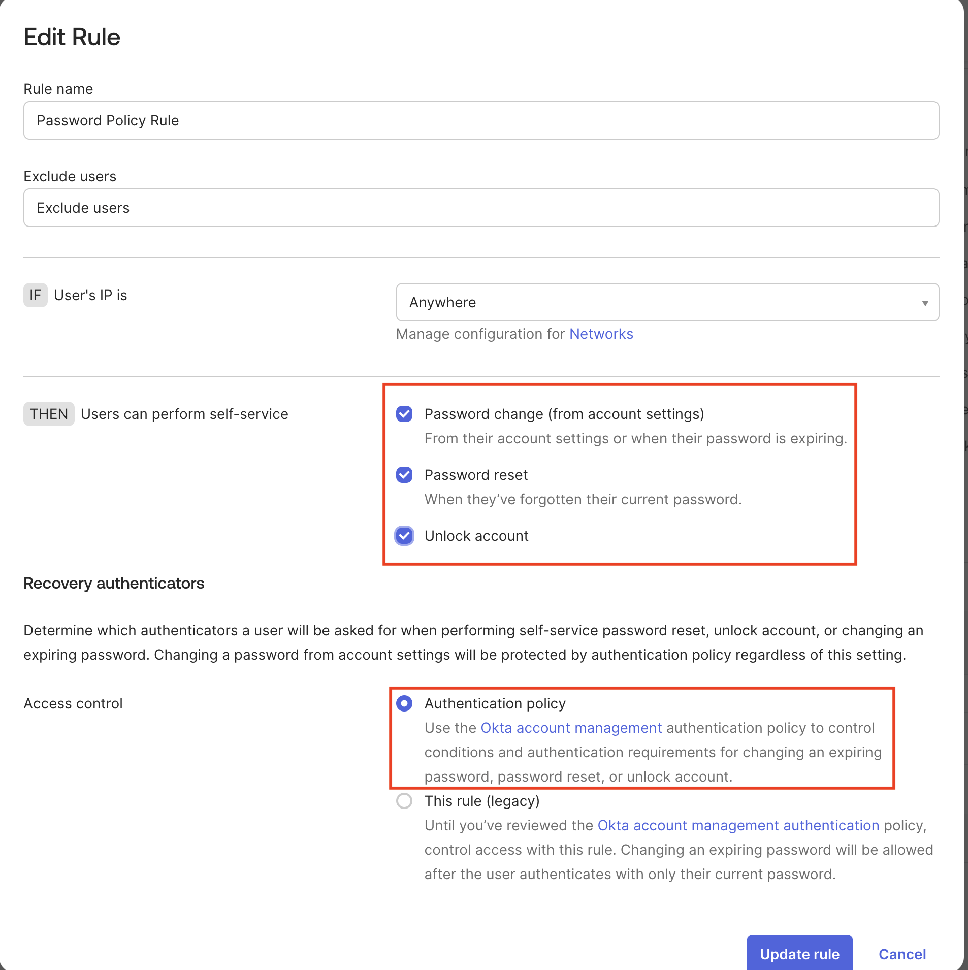 Edit rule