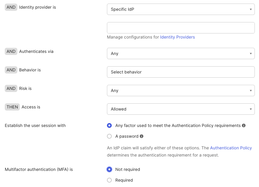Multifactor authentication (MFA) is Not required