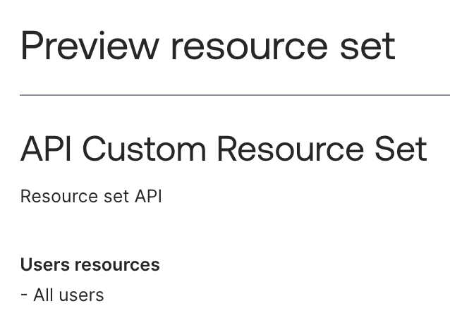 Preview resource set