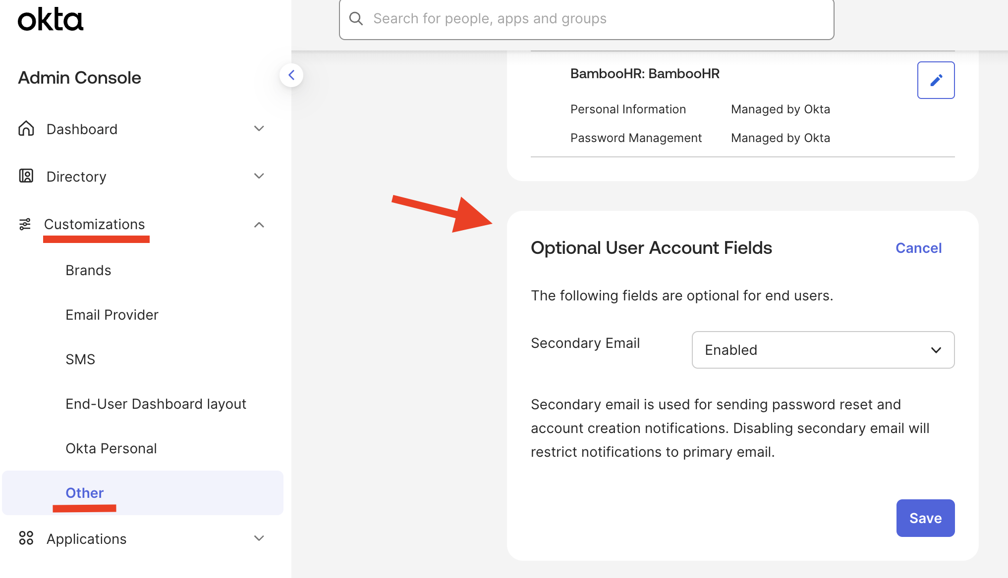Optional User Account Fields