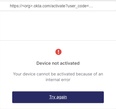 AD Agent error: Device not activated. Your device cannot be activated because of an internal error