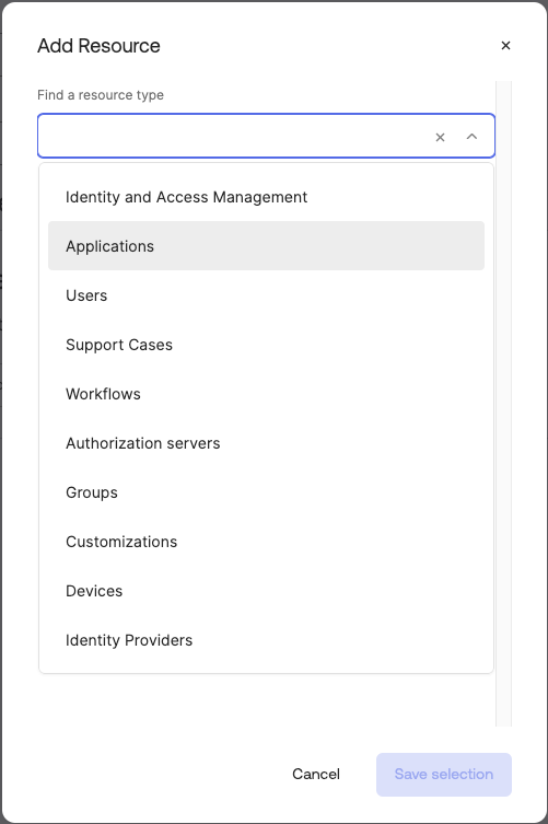 "Application" resource