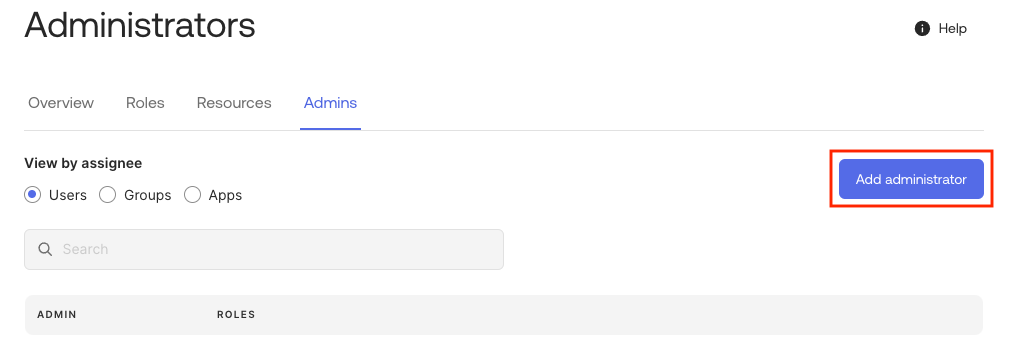 Admin Console: Add administrator