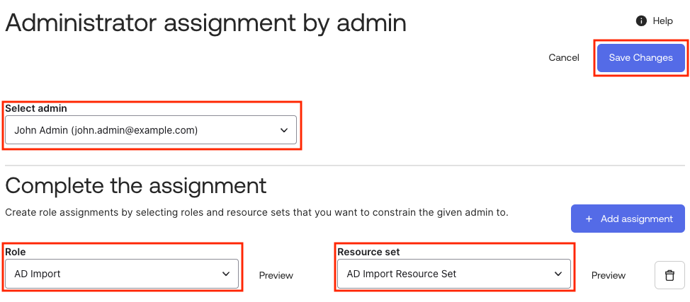 Admin Console: Custom Role and Resource Set Assignment