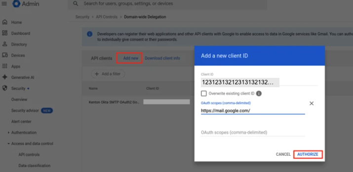 Manage Domain Wide Delegation