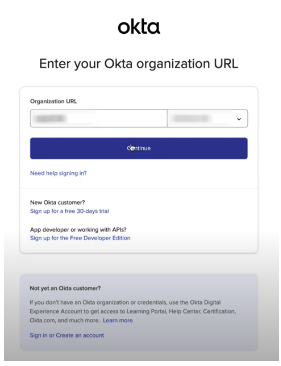 Okta Organization URL