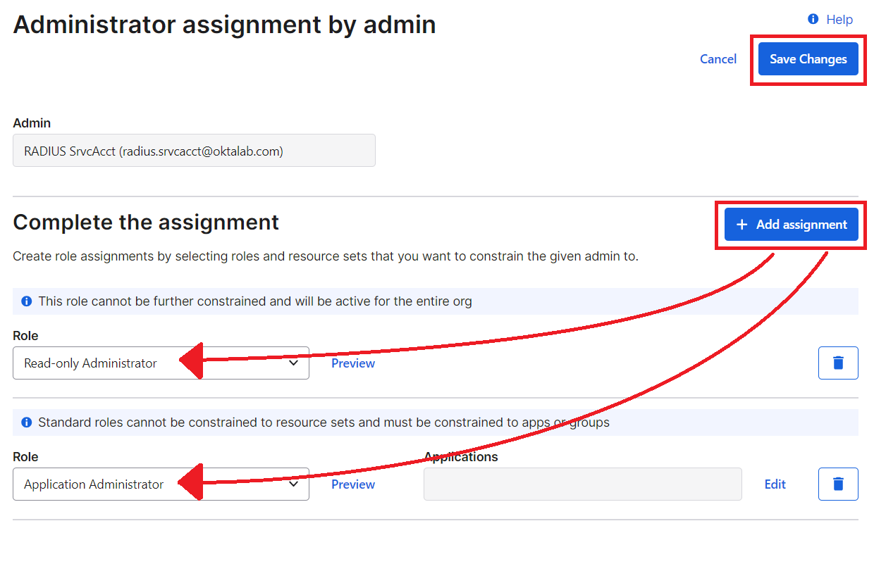 Admin Roles for RADIUS