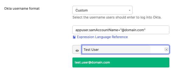 Okta username format
