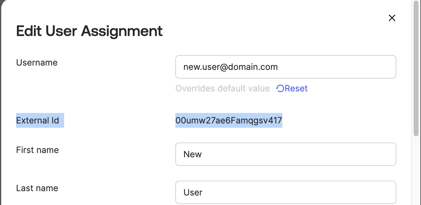 Edit User Assignment