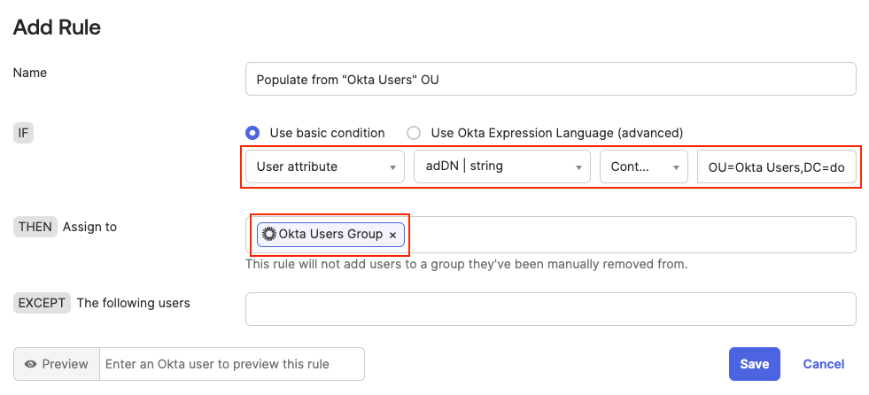 Image - Group Rule - Populate based on adDN