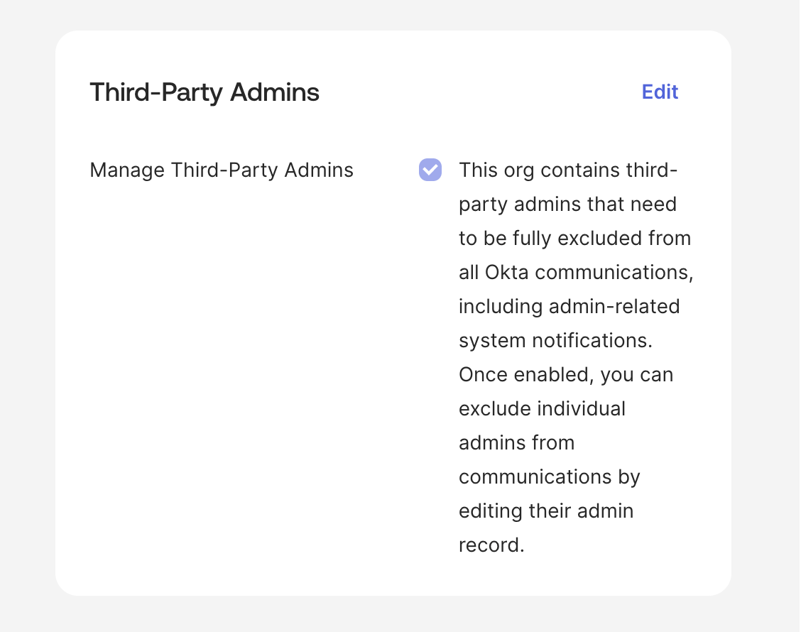 Manage Third-Party Admins checkbox