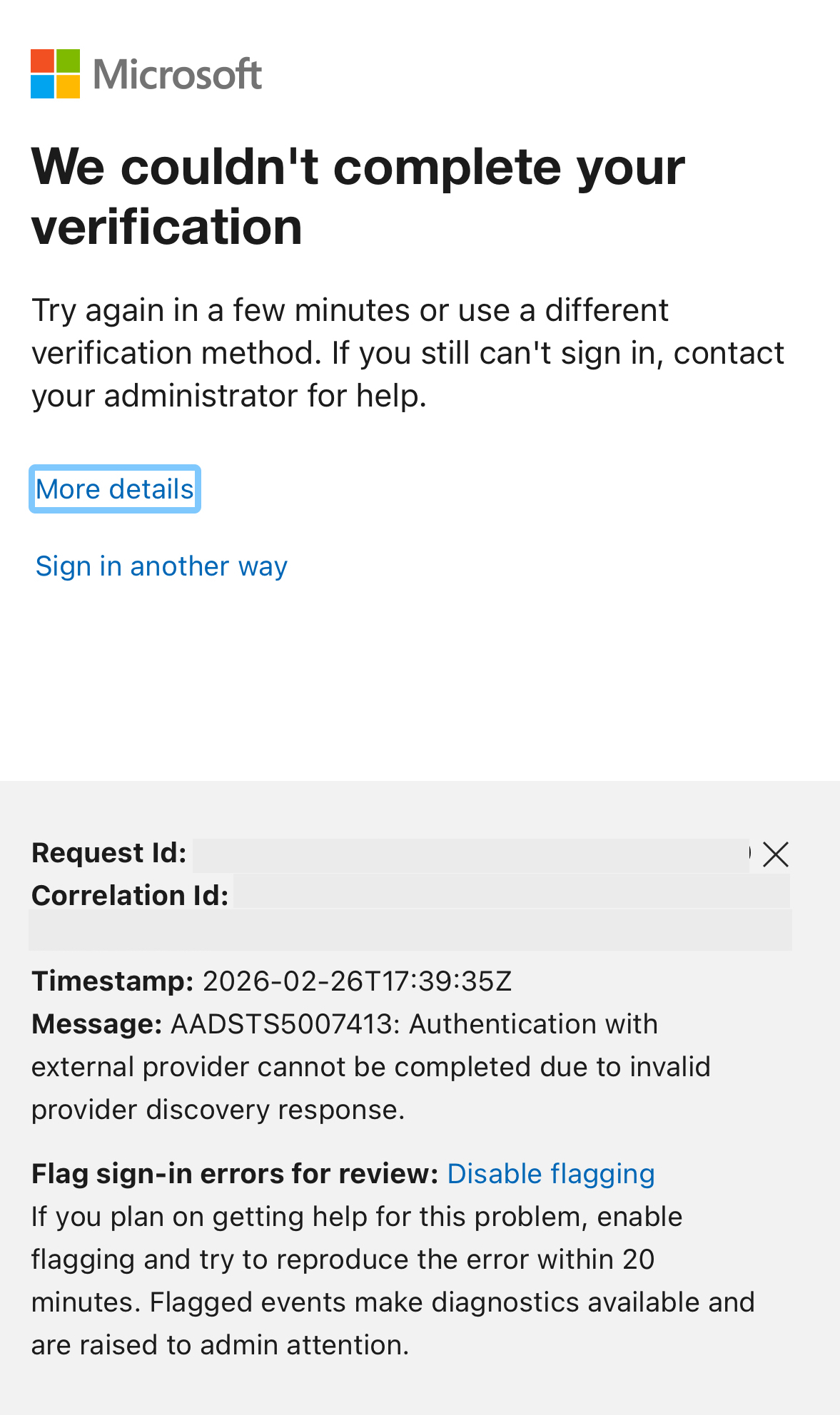 AADSTS5007413