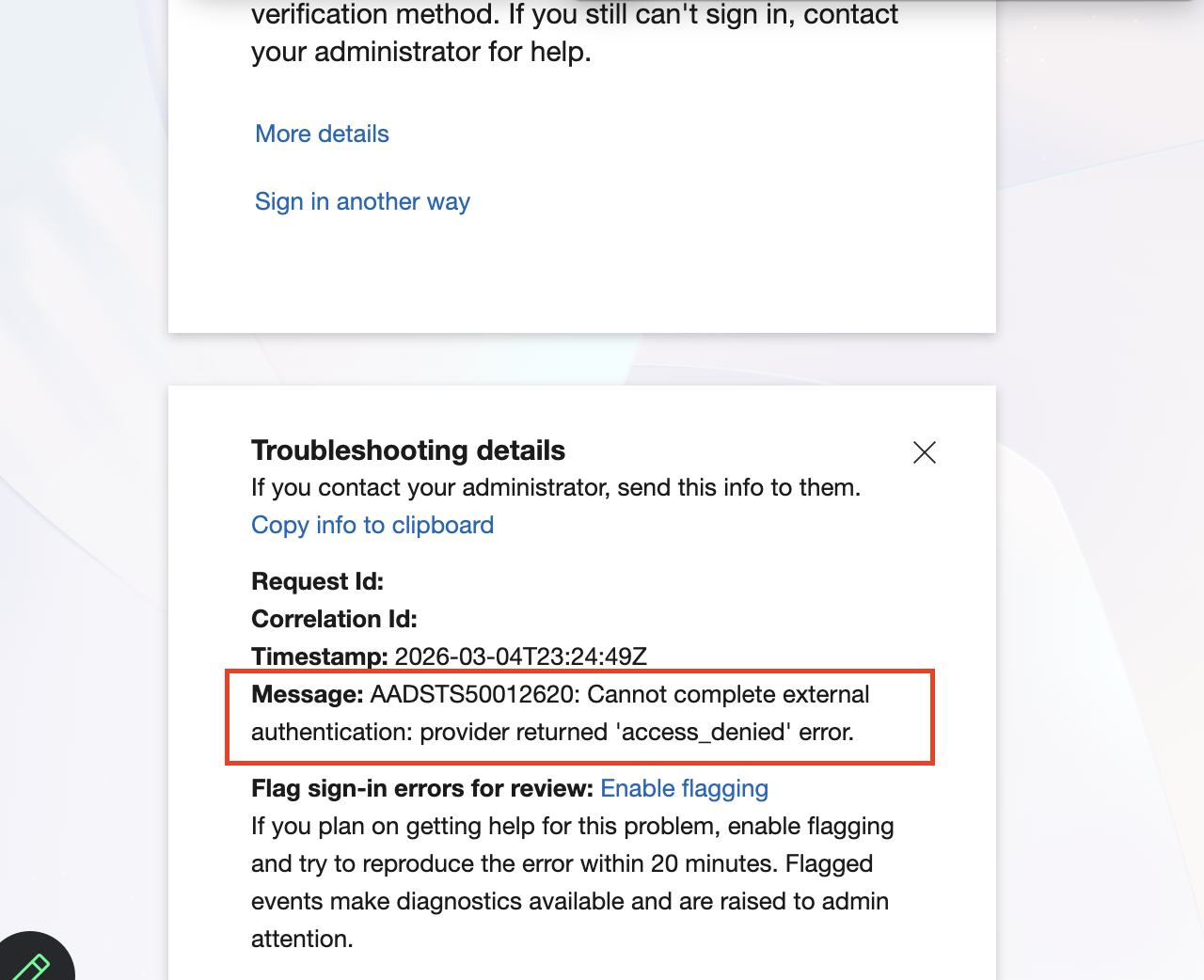 Microsoft Error