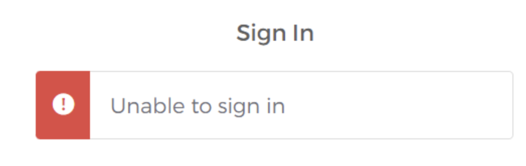 Unable to sign in
