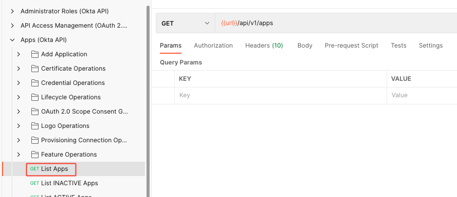 Postman list apps