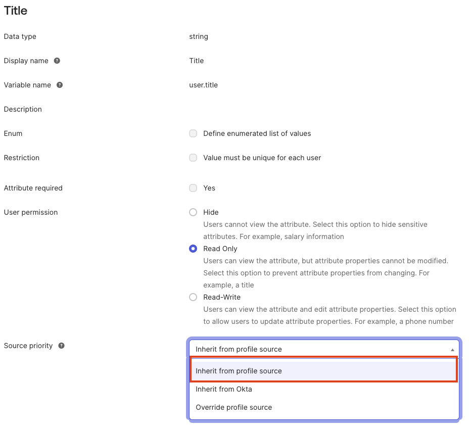 Source priority options