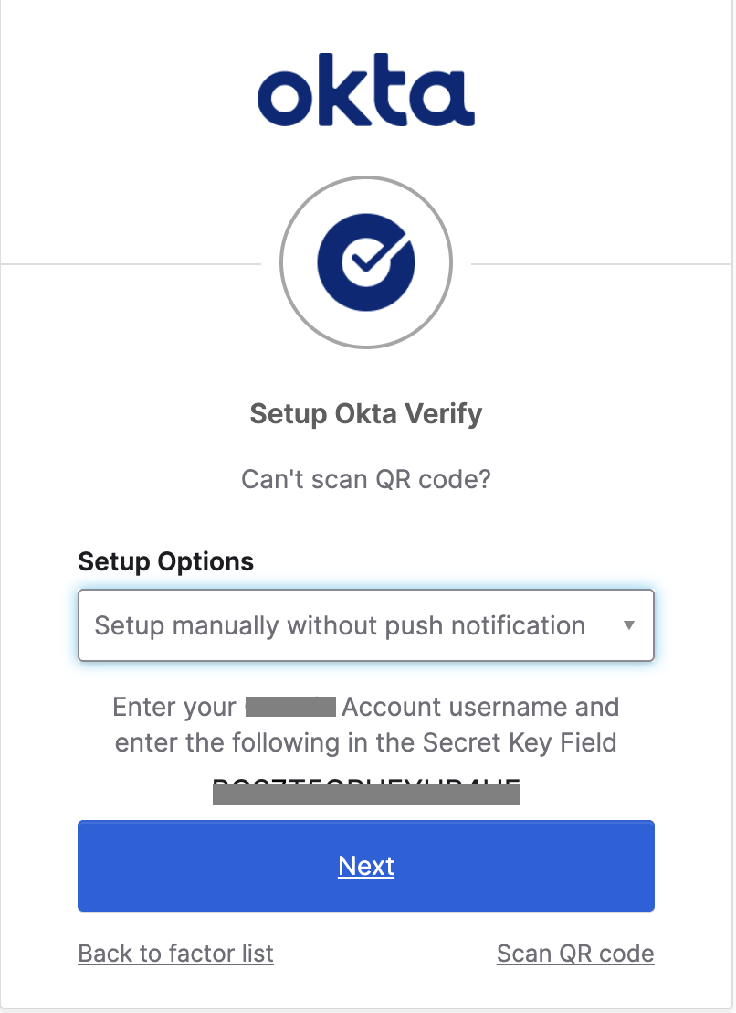 Setup Okta Verify