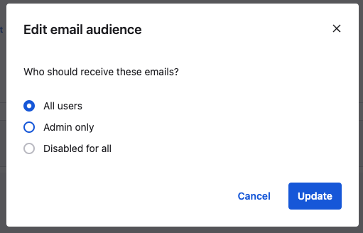 Edit email audience