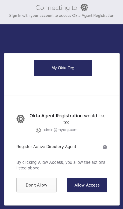 Okta AD Agent installation - browser register