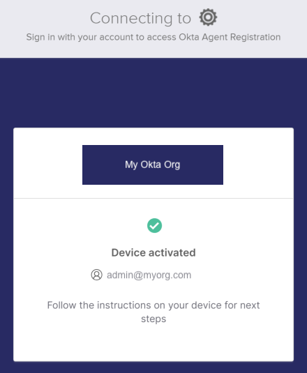 Okta AD Agent installation - browser activation confirmation