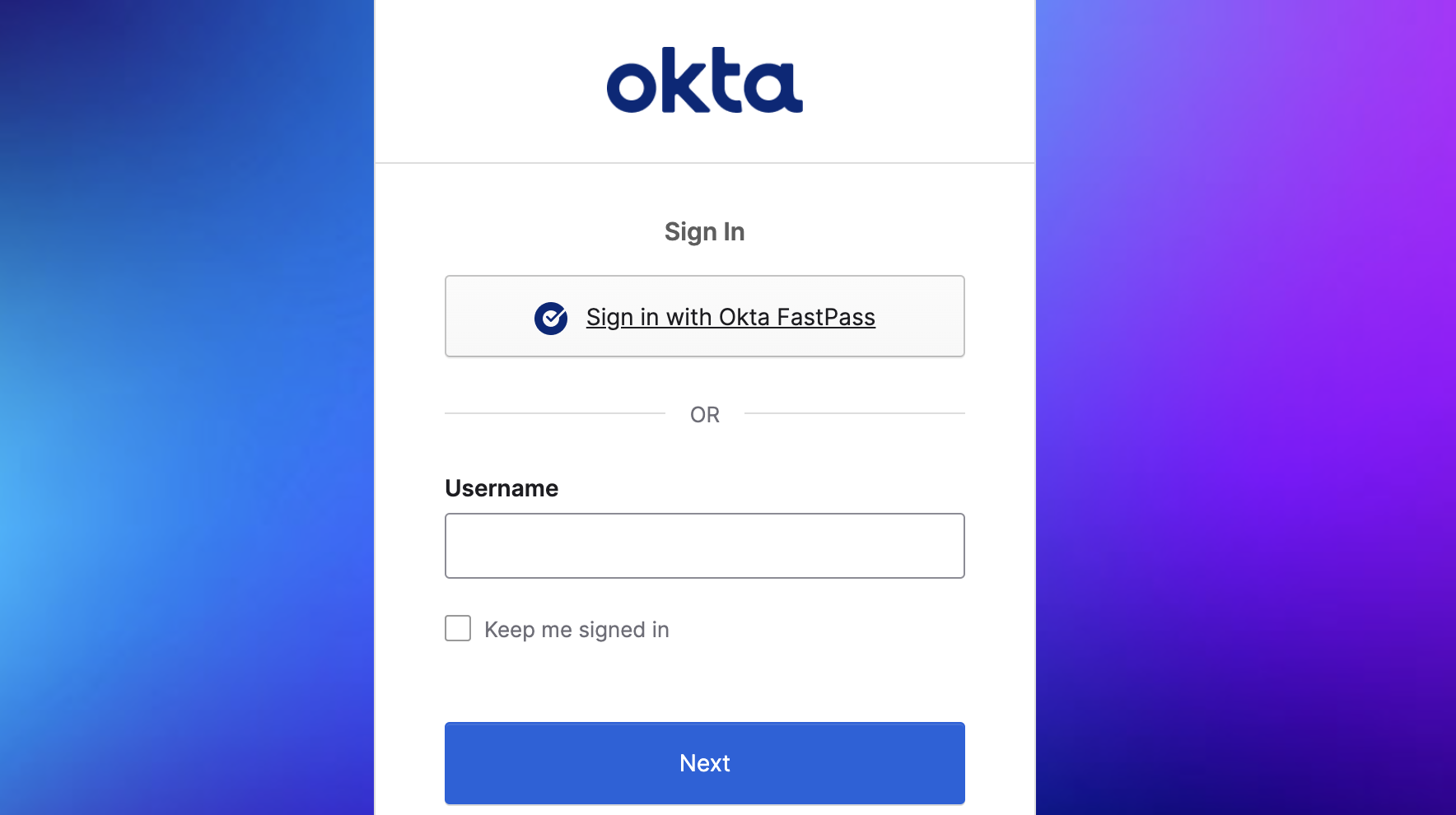 sign-in page