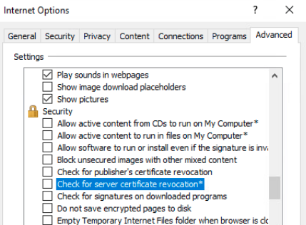 Internet Options