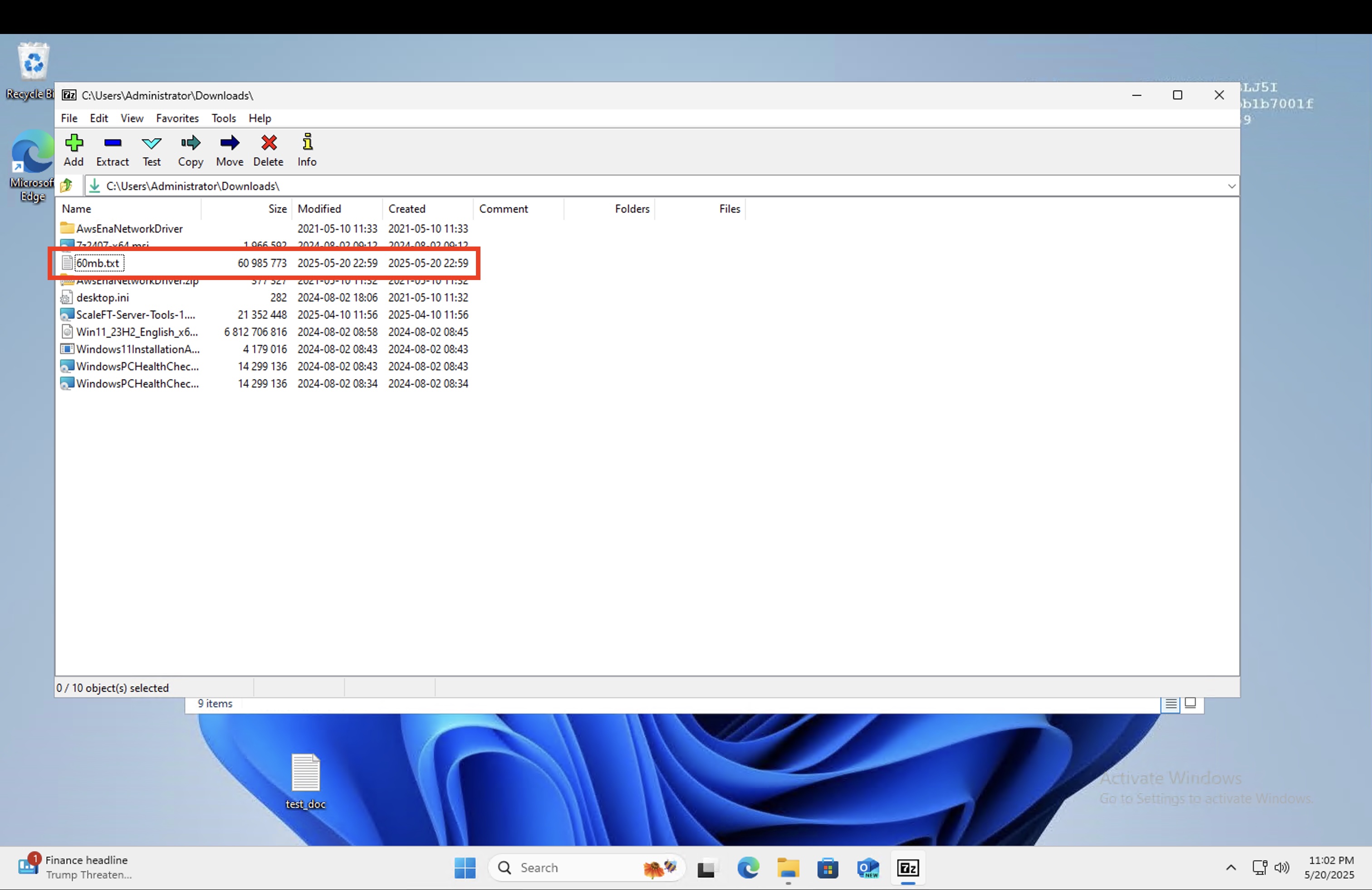 File to be split