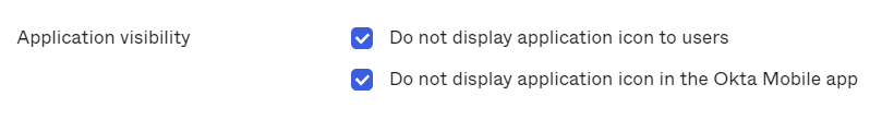 Application visibility section