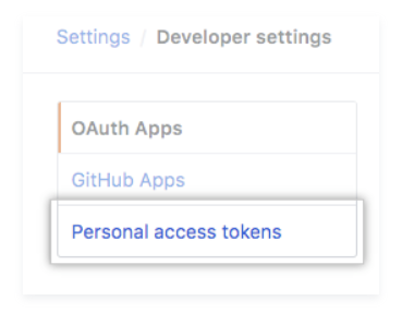 Personal access tokens