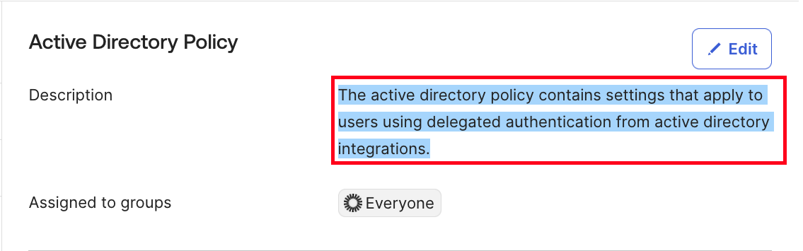 Active Directory Policy